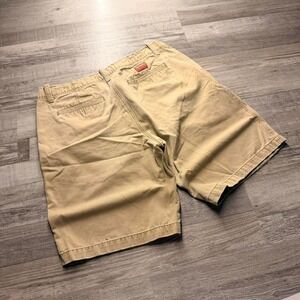Baggy Khaki Chino Shorts Distressed Raw Hem Skate Preppy Aeropostale